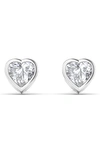 Hautecarat Lab Created Diamond Heart Stud Earrings In 18k White Gold