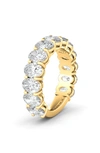 Hautecarat 3/4 Oval Cut Lab Created Diamond Eternity Ring In 18k Yellow Gold
