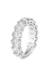 Hautecarat 3/4 Oval Cut Lab Created Diamond Eternity Ring In 18k White Gold