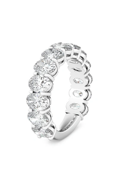 Hautecarat 3/4 Oval Cut Lab Created Diamond Eternity Ring In 18k White Gold