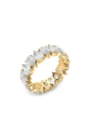 Hautecarat Alternating Pear Lab Created Diamond Eternity Ring In 18k Yellow Gold
