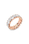 Hautecarat Alternating Pear Lab Created Diamond Eternity Ring In 18k Rose Gold