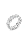 Hautecarat Alternating Pear Lab Created Diamond Eternity Ring In 18k White Gold