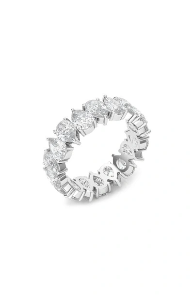 Hautecarat Alternating Pear Lab Created Diamond Eternity Ring In 18k White Gold