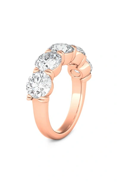 Hautecarat 5-stone Lab Created Diamond Anniversary Ring In 18k Rose Gold