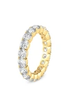 Hautecarat Cushion Cut Lab Created Diamond Eternity Ring In 18k Yellow Gold