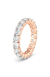 Hautecarat Cushion Cut Lab Created Diamond Eternity Ring In 18k Rose Gold
