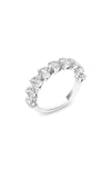 Hautecarat Heart Cut Lab Created Diamond Half Eternity Ring In 18k White Gold