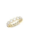 Hautecarat Round Cut Lab Created Diamond Eternity Ring In 18k Yellow Gold