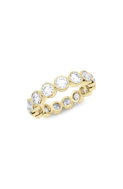 Hautecarat Round Cut Lab Created Diamond Eternity Ring In 18k Yellow Gold