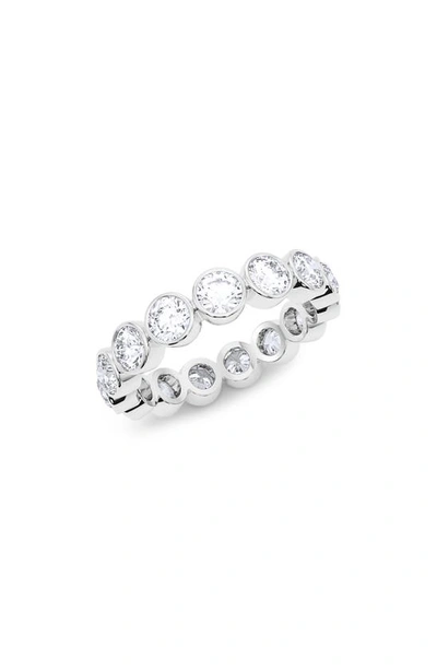 Hautecarat Round Cut Lab Created Diamond Eternity Ring In 18k White Gold