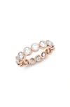 Hautecarat Round Cut Lab Created Diamond Eternity Ring In 18k Rose Gold