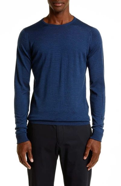 John Smedley Marcus Crewneck Virgin Wool Sweater In Indigo