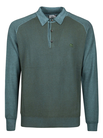 Etro Mens Green Other Materials Polo Shirt