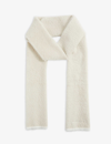 JACQUEMUS JACQUEMUS WOMEN'S OFF-WHITE L'ÉCHARPE NEVE LOGO-EMBROIDERED STRETCH-WOVEN-KNIT SCARF,58630991