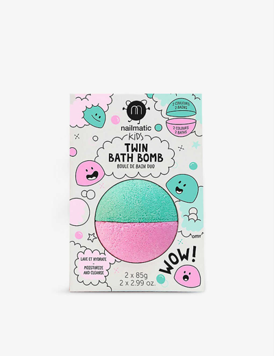 Nailmatic Twin Bath Bomb 2 X 85g In Pink/green