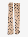 Marine Serre Printed Stretch-jersey Gloves In Tan