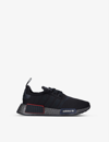 ADIDAS ORIGINALS ADIDAS BOYS BLACK KIDS NMD R1 MESH-WOVEN LOW-TOP TRAINERS 9-10 YEARS,58346601