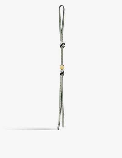 Loewe Anagram-engraved Leather Strap In Rosemary/gold