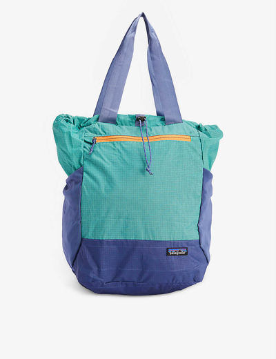 Patagonia Ultra Light Logo-patch Recycled-nylon Tote Bag In Fresh Teal