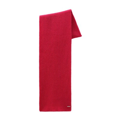 Woolrich Cashmere Ribbed Scarf In Bright Beet