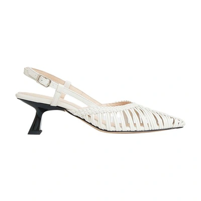 Souliers Martinez Slinback Acacias En Cuir In White