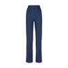 Fendi Pintuck Grain De Poudre Straight-leg Pants In Blue