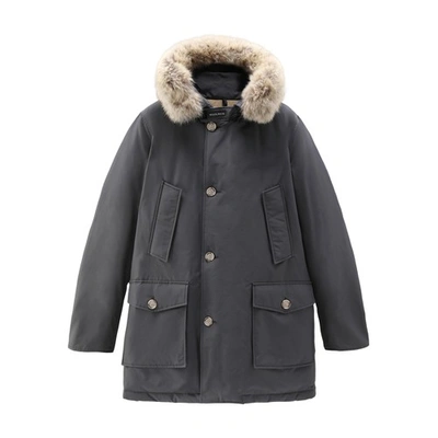 Woolrich Arctic Parka With Detachable Fur In Grey Shadow
