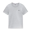 Woolrich Sheep-embroidered Short-sleeve T-shirt In Light Grey Melange