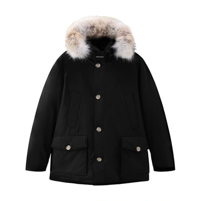 Woolrich Arctic Anorak With Detachable Fur In Black