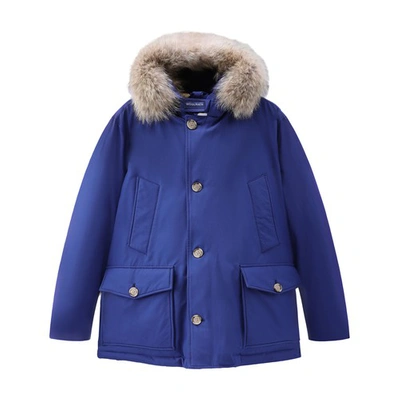 Woolrich Arctic Anorak With Detachable Fur In Electric Royal