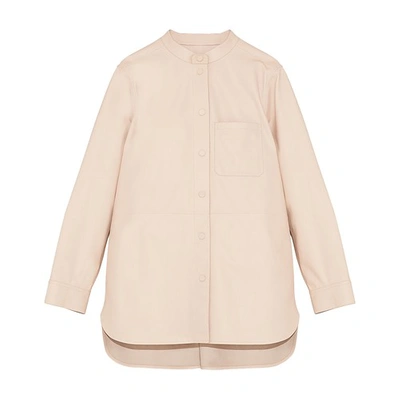 Yves Salomon Long-sleeved Leather Shirt In Rose