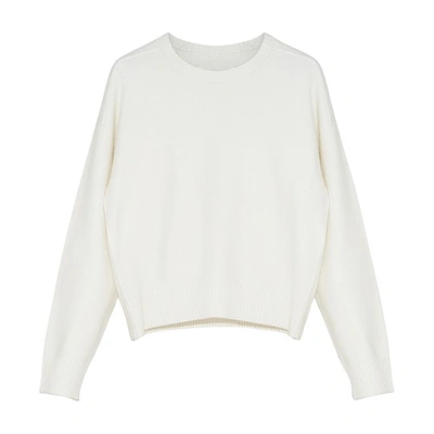 Yves Salomon Knit Sweater In Blanc