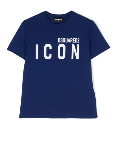 Dsquared2 Logo Crew-neck T-shirt In Blau