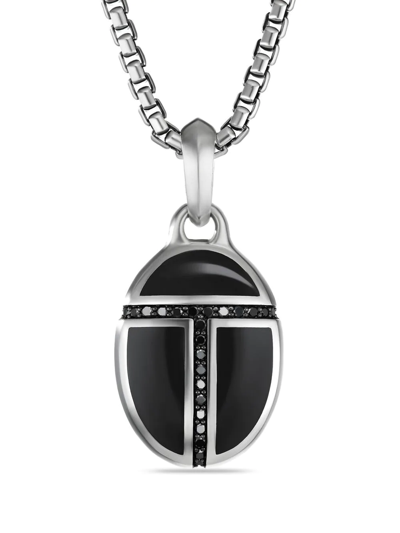 David Yurman Men's Cairo Pendant With Gemstones And Black Diamonds In Silver, 23mm