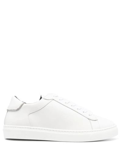 Fabiana Filippi Lace-up Leather Sneakers In White