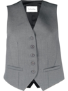 The Frankie Shop Gelso Grain De Poudre And Satin Vest In Grey