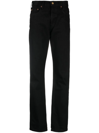 B Sides Black Brit Straight Leg Denim Jeans In Black Rinse