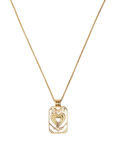 Missoma Peace And Love Tag Necklace In Gold