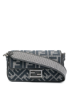Fendi Houndstooth-pattern Baguette Bag In Nude