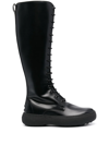 TOD'S LACE-UP KNEE-LENGTH BOOTS