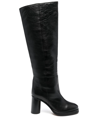 Isabel Marant Lelia Leather Knee-high Boots In Black