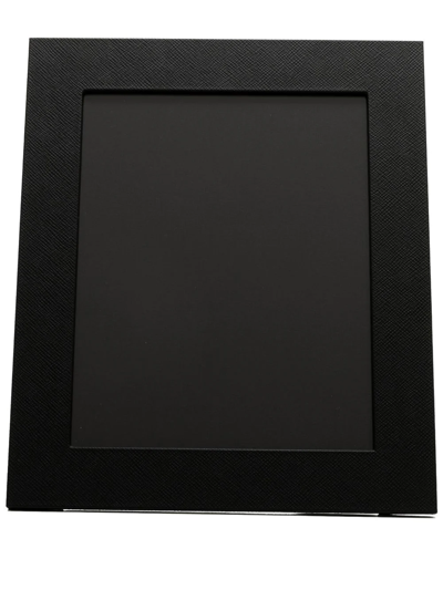 Smythson Leather Photo Frame In Black