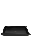 Smythson Logo-stamp Leather Tray In Black