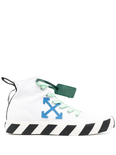 Off-white Zip-tie High-top Sneakers In White Navy Blue