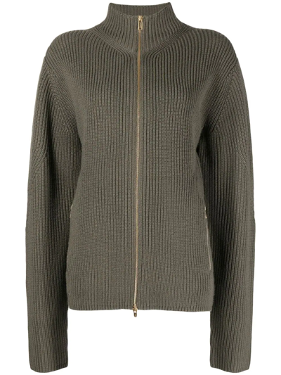 Dion Lee Traveling Zip-up Cardigan In Green