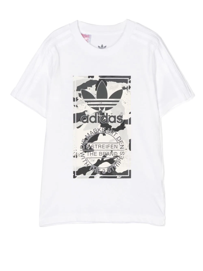 Adidas Originals Logo-print T-shirt In Weiss