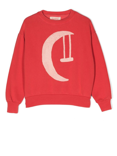 The Animals Observatory Illustration-print Cotton Sweatshirt In Red