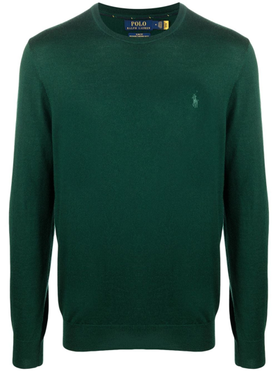Polo Ralph Lauren Polo-pony-embroidered Jumper In Green