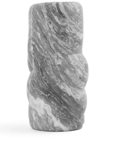 Bloc Studios Fatroll Marble Vase In Grau